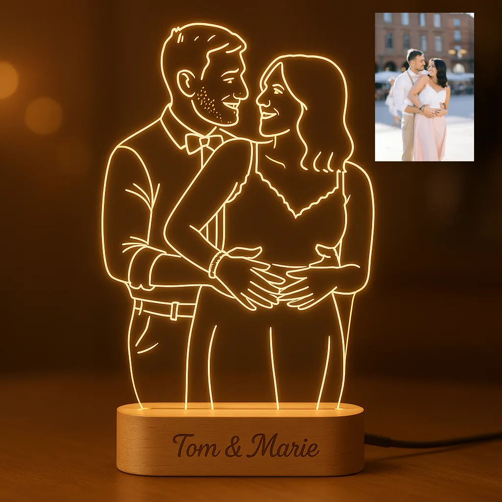 Lampe LED couple personnalisée